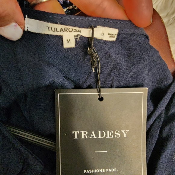 TULAROSA TALLULAH KEYHOLE BLUE TASSEL DRESS NWT SIZE MEDIUM - Picture 10 of 15